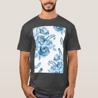 Vintage blå, sömlös mönster t shirt