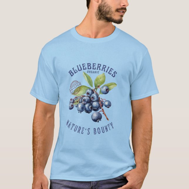 Vintage Blåbär – Botanisk Frukt T Shirt (Framsida)