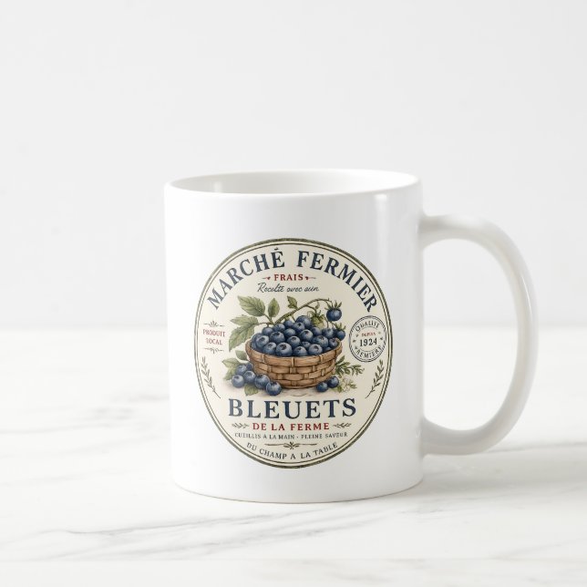 Vintage Blåbärsetikett Kaffemugg (Höger)