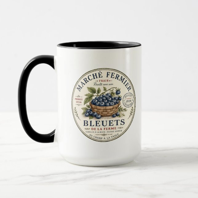 Vintage Blåbärsetikett Mugg (Vänster)