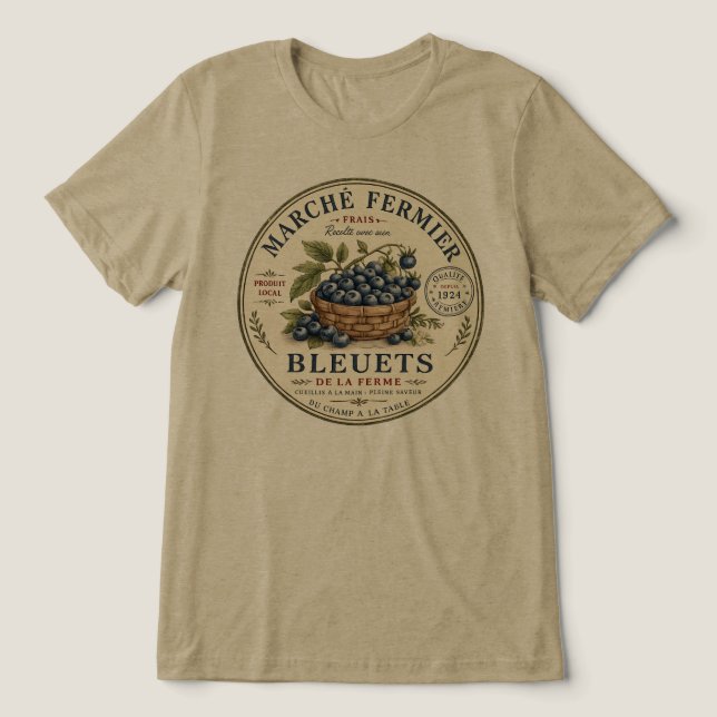 Vintage Blåbärsetikett T Shirt (Design Framsida)