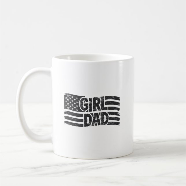 Vintage Black American Flagga GIRL PAPPA Mugg (Vänster)