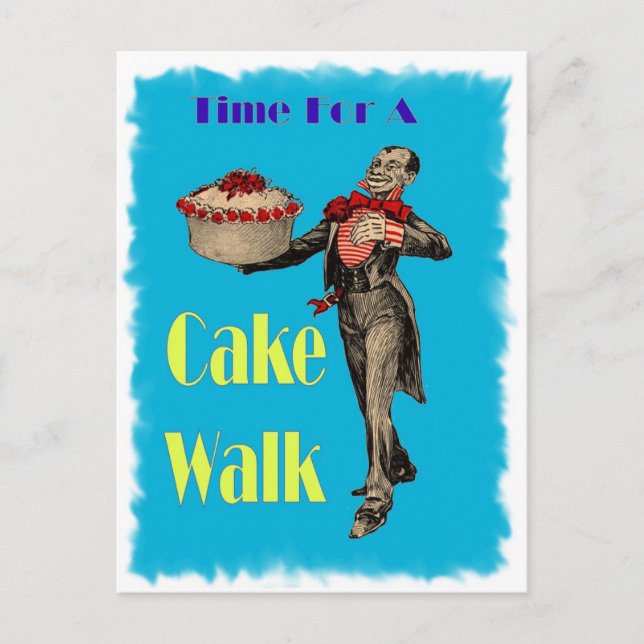 Vintage Black Americana CAKE WALK Vykort (Framsida)