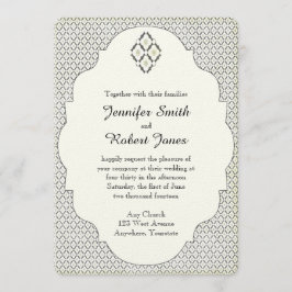Vintage Black and Cream Diamond Wedding bjudande Inbjudningar