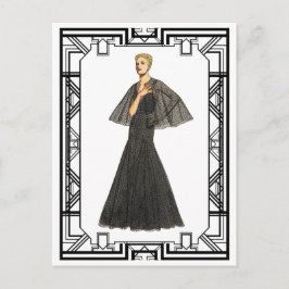 Vintage Black and White 1940-talet Swiss Dot Tulle Vykort