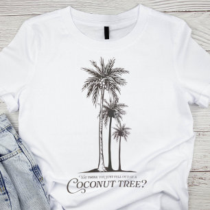 Vintage Black and White Coconut Träd Graphic T Shirt