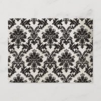 Vintage Black and White Damask Tapet
