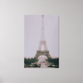 Vintage Black and White Eiffel Torn i Paris Canvastryck