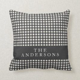 Vintage Black and White Gingham Play Personlig Kudde