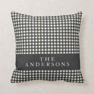 Vintage Black and White Gingham Play Personlig Kudde