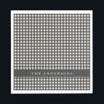Vintage Black and White Gingham Play Personlig Pappersservett<br><div class="desc">Vintage Black and White Gingham Play Personlig Napkins</div>