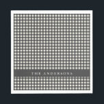 Vintage Black and White Gingham Play Personlig Pappersservett<br><div class="desc">Vintage Black and White Gingham Play Personlig Napkins</div>