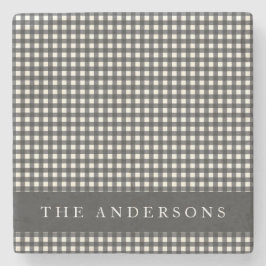 Vintage Black and White Gingham Play Personlig Stenunderlägg