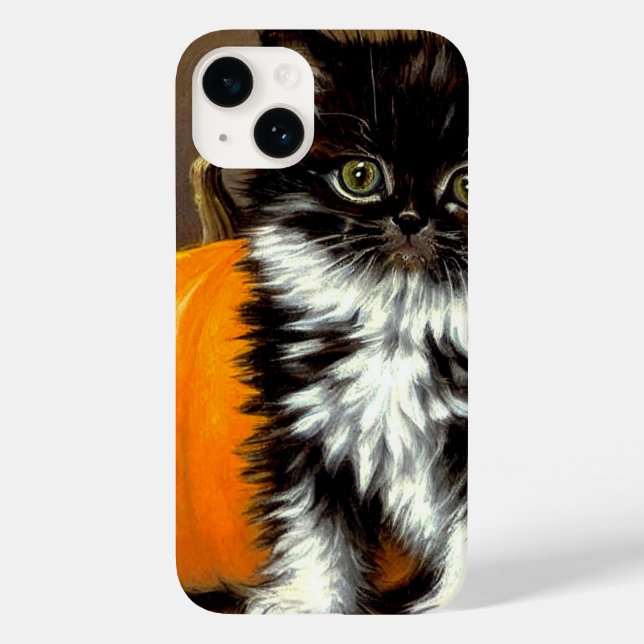Vintage Black and White Halloween Cat (Baksida)