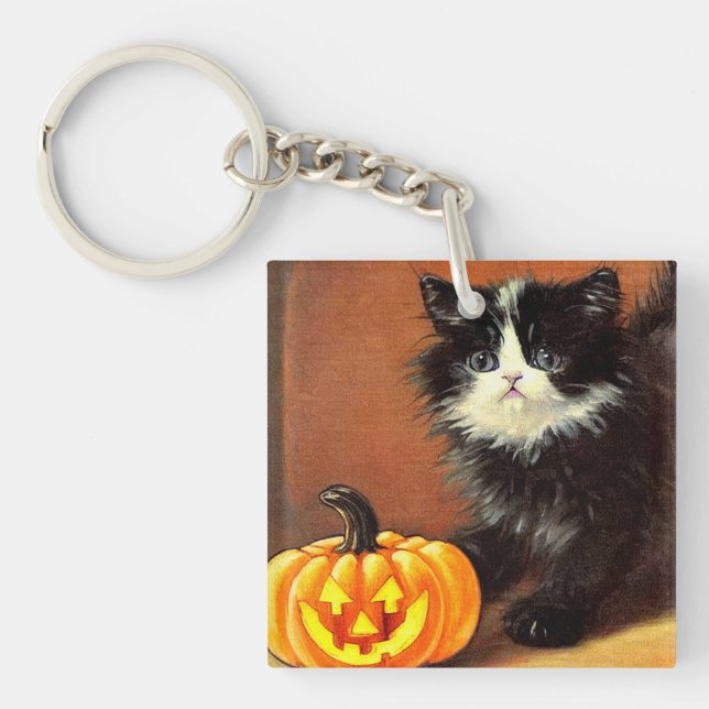 Vintage Black and White Halloween Kitten (Framsidan)