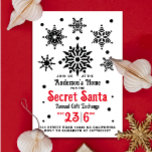 Vintage Black and White jul Santa Snowflake<br><div class="desc">Denna inbjudan till årshelgen för en hemlig Santa party har en elegant, geometrisk svart och vit design med geometriskt snöflingor, som skapar ett sofistikerat och modernt helgdag-utseende. Den fet anpassadet-typografin i svartvitt står mot en ren vit bakgrund och skapar det som ett val av snyggt för din julklapp. Perfekt för...</div>