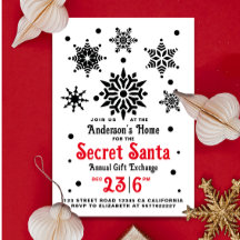 Vintage Black and White jul Santa Snowflake
