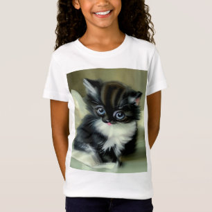 Vintage Black and White Kitten Tunga Stickout T Shirt