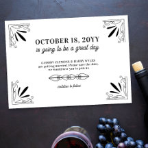 Vintage Black and White Typography Bröllop