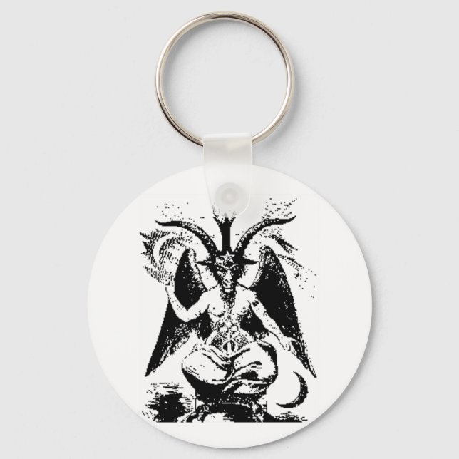 Vintage Black Baphomet Nyckelring (Framsida)