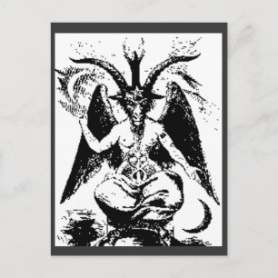 Vintage Black Baphomet Vykort