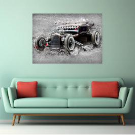 Vintage Black Car Timless Automobile Art Poster