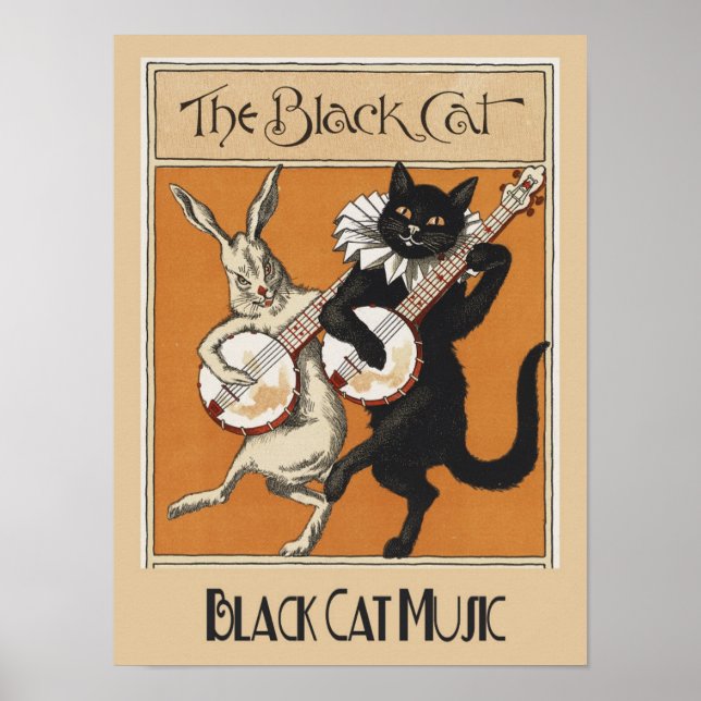 Vintage Black Cat Advertisement Poster (Framsidan)