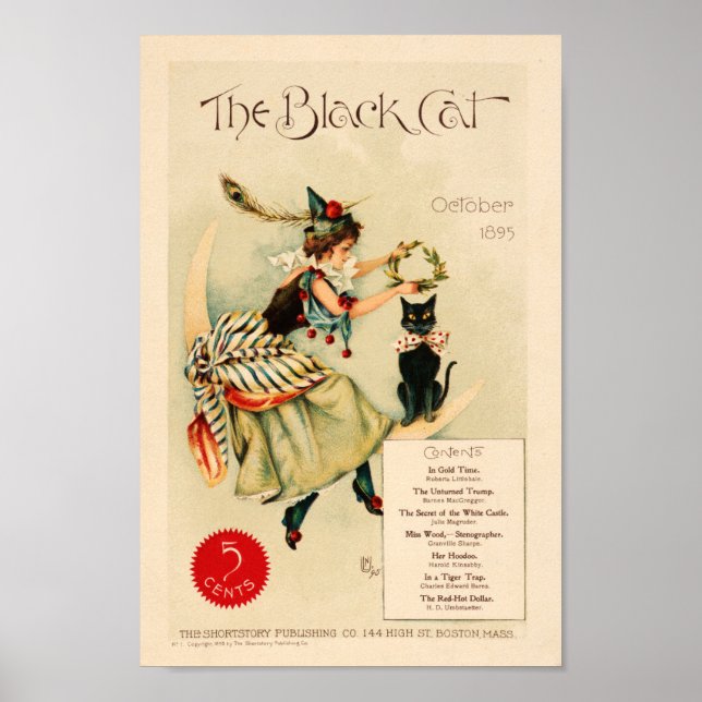 Vintage Black Cat Annons Poster (Framsidan)
