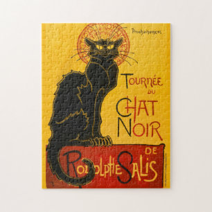 Vintage Black Cat Art nouveau Chatta Noir Steinlen Pussel