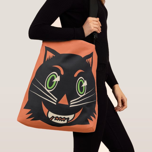 Vintage Black Cat Axelväska (Närbild)