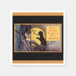 Vintage Black Cat Halloween Pappersservett