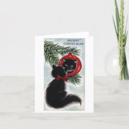 Vintage Black Cat-julkort Tack Kort
