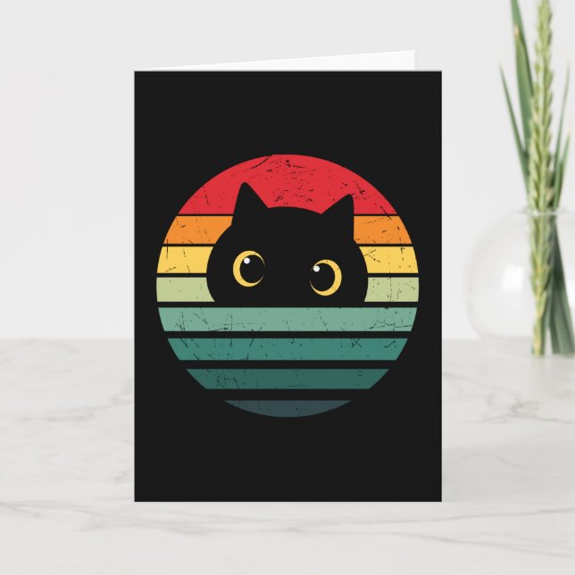 Vintage Black Cat Kort (Framsida)