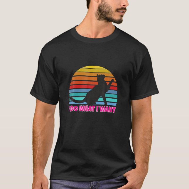 Vintage Black Cat Lover T Shirt (Framsida)