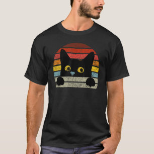 Vintage Black Cat Retro Stil för Cat Lover, Cat M T Shirt