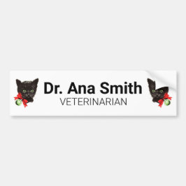 Vintage Black Cat veterinäryrke Bildekal