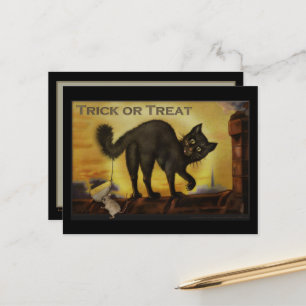 Vintage Black Cat-vykort Vykort