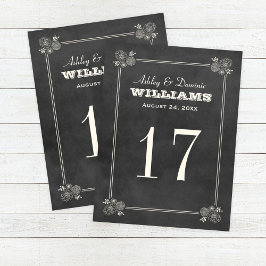 Vintage Black Chalkboard Bröllop Bordsnummer