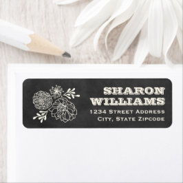 Vintage Black Chalkboard Bröllop Returadress Etikett