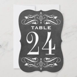 Vintage Black Chalkboard Flourish Bröllop Inbjudningar