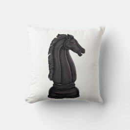 Vintage black chess piece  kudde