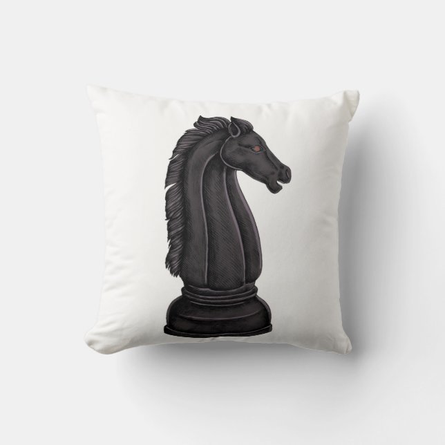 Vintage black chess piece  kudde (Framsida)