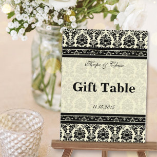 Vintage Black Damask Gräns Vykort