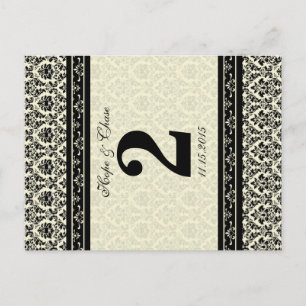 Vintage Black Damask Gräns Vykort