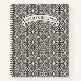 Vintage Black Damask Kitchen Recipe