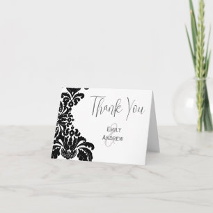 Vintage Black Damask Wedding Tack Kort