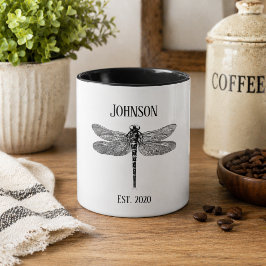 Vintage Black Dragonfly Mugg