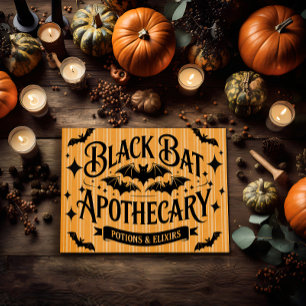 Vintage Black Fladdermus Apothecary Poster