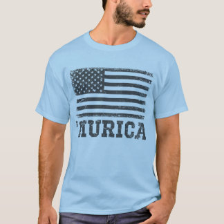 Vintage Black Flagga "Murica T-Shirt