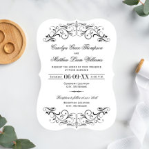 Vintage Black Flourish White Bröllop